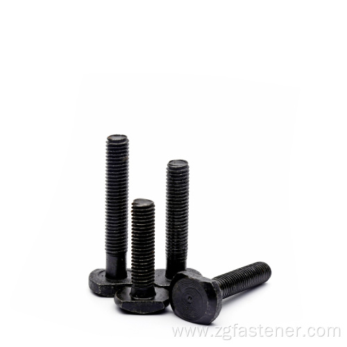 Black oxide Carbon steel T bolt Hammer head t-bolt zinc plated T type hammerhead bolt